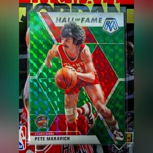 2019-20 Panini Green Prizm Mosaic Pete Maravich Basketball Hall Of Fame